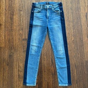 Citizens of Humanity Rocket Crop Jeans in Shadow Stripe